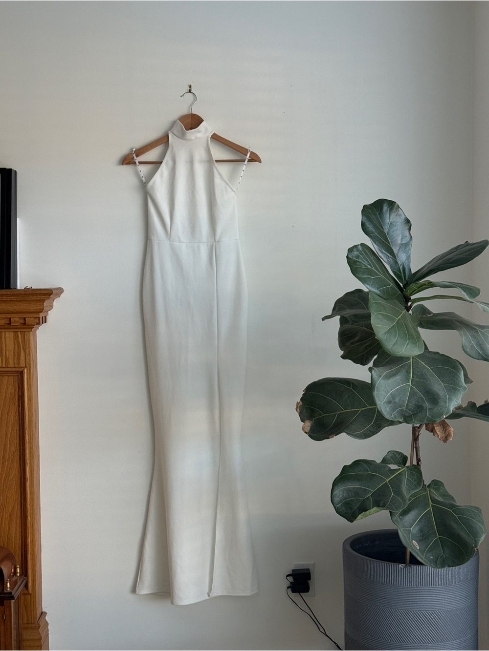 Missguided White Choker Maxi Dress NWT US 4 Open Back bridal shower, rehearsal